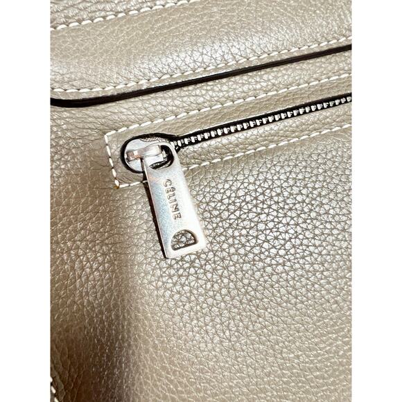 Celine Trapeze Souris Drummed Leather Top Handle Medium Flap Handbag Gray - Picture 8 of 16